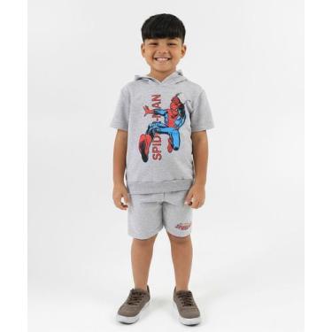 Imagem de Conjunto Infantil Moletom Homem Aranha Tam 4 a 10 Cinza - Marvel, Cinz