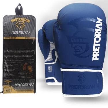 Imagem de Luva de Boxe e Muay Thai First FX2 Pretorian, Azul, Branco, 16 Oz