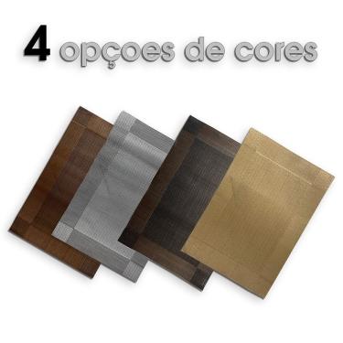 Imagem de Jogo Americano Kit4 em PVC 30x45 Kit com 4 Peças Prata para Mesa Posta Antiderrapante à Prova D'água OEM