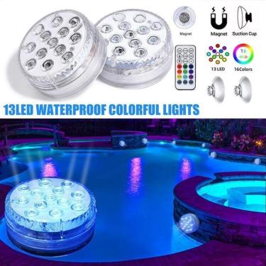 Imagem de Luminária para Piscina Submersa LED RGB com Controle Remoto Impermeável IP68 Multicolorido OEM