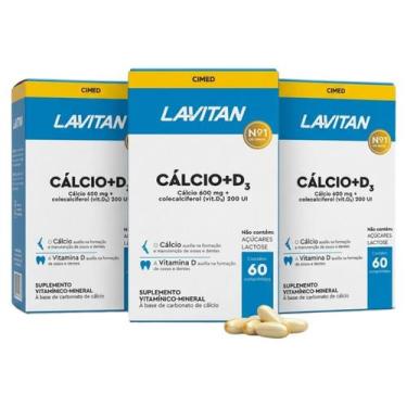 Imagem de kit 3 meses Cálcio + Vitamina D3 Lavitan Cimed 60 Comp