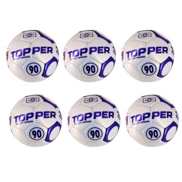 Imagem de Kit 06 Bola De Futebol Society Topper 90 Oficial Costurada à Mão-Masculino