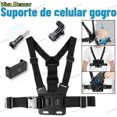 Imagem de Suporte Peitoral para Celular e Gopro OEM com Cinta Ajustável Compatível Smartphones Android e Ios Versão Universal