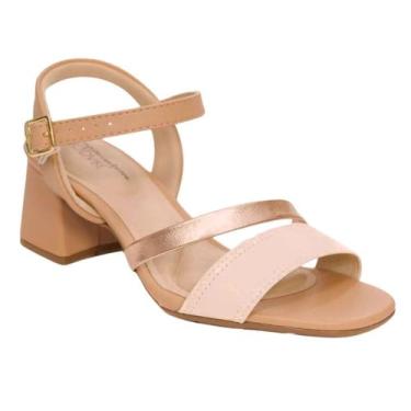Imagem de Sandália Modare Social Salto Bloco Comfort Feminina Nude, 36, Creme, N