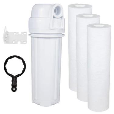 Imagem de Filtro Caixa D'água Cavalete Eco Royal B&b + 3 Refis Polipropileno 5 M