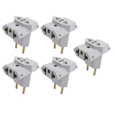 Imagem de Kit 5 adaptador benjamin comum universal plug 10A, compatível com dive