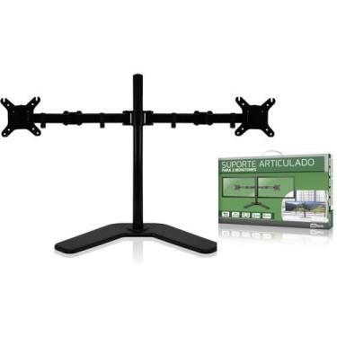 Imagem de Suporte duplo monitor e tv de mesa articulado 2 monitores completo lux