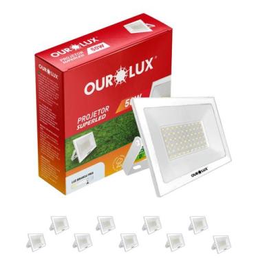 Imagem de Refletor Projetor LED 50W Cor da Luz Branco Frio 6500K Bivolt Ourolux