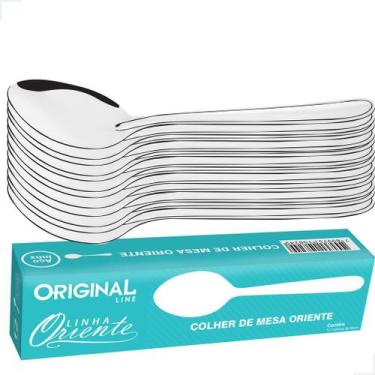 Imagem de Jogo Aço Inox 12 Colher Mesa Sopa Buffet Restaurante Oriente - Origina