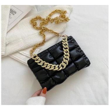 Imagem de Bolsa Feminina Transversal Corrente Blogueira Papilloo, Preto