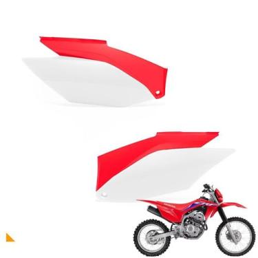 Imagem de Carenagem Tampa Lateral Number Crf 250f Honda Biker, Vermelho/Branco