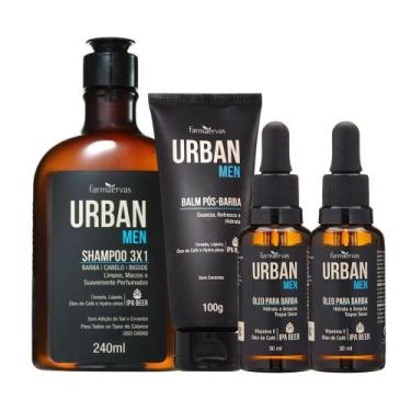 Imagem de Kit Shampoo Masculino 31 Balm Hidratante Pós E 2 óleos Para Barba Urba