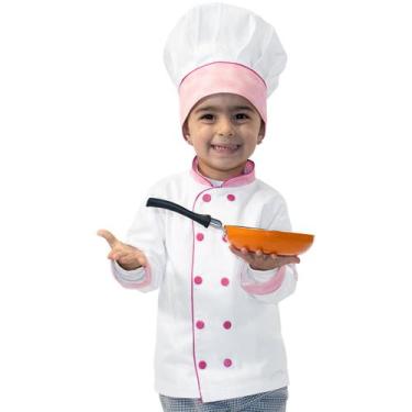 Imagem de Dólmã Infantil Unissex Para Crianças Mestre Cuca Cozinheiro Algodão Pr