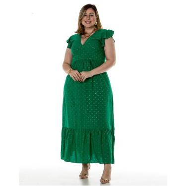 Imagem de Vestido longo poá - Happiness Jeans, Verde, UN