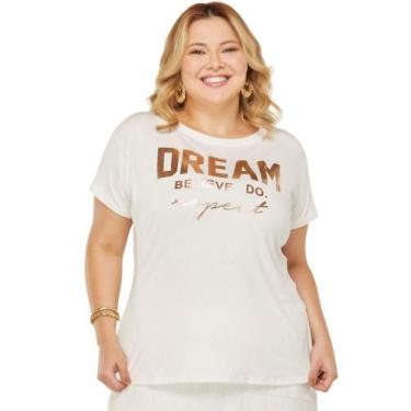 Imagem de Blusa Feminina Plus Size Camiseta Branca G Plus Moda Verão Curve - Gil
