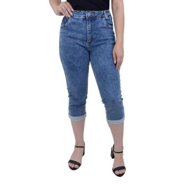 Imagem de Calça Jeans Feminina Tharog Capri - TH180, Azul, 50