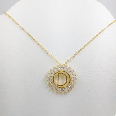 Imagem de Cordão Zircônia de Letra Folheado a Ouro REF 600046 - Shekináh Joias 