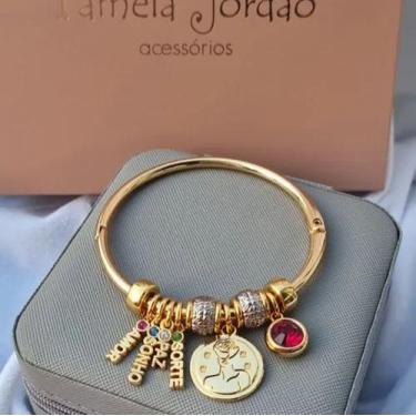 Imagem de Bracelete Florescer Vermelho Dourado - Biju