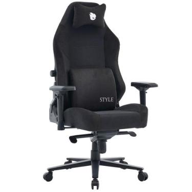 Imagem de Cadeira Gamer Terabyte New Style, Reclinável, 4D, Tecido, Preta e Bran