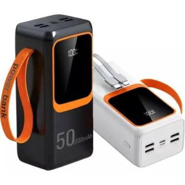 Imagem de Power Bank Carregador Portátil Universal 50000mAh com Cabos Integrados