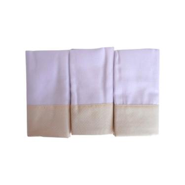 Imagem de Kit Fraldas 03 Peças Barra De Tecido Luxo Pinte E Borde Tamanho 70Cm X