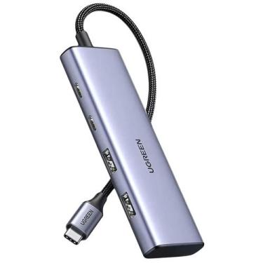 Imagem de Hub usb com 2 portas usb-c e 2 portas usb-a 3.1 cinza cm473 ugreen - 1