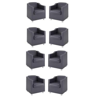 Imagem de Kit 8 Poltronas Decorativas Para Consultório E Sala material sintético