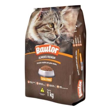 Imagem de Ração Para Gatos Adultos Bautor Premium Sabor Carne e Peixes 1kg - Pur