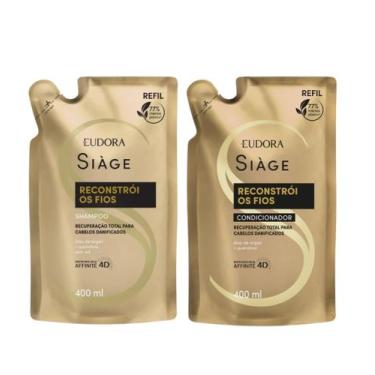 Imagem de Eudora Kit Refil Siàge Reconstrói os Fios: Shampoo 400ml + Condicionad