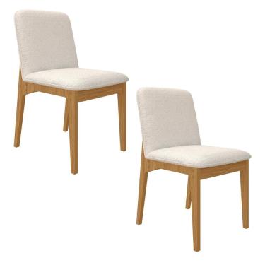 Imagem de Kit 2 Cadeiras Estofadas Windsor Cinamomo/bouclé Off - M.a