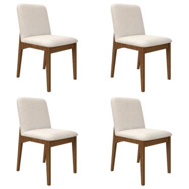 Imagem de Kit 4 Cadeiras Estofadas Windsor Clean Freijó/bouclé Off - M.a