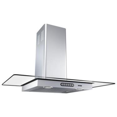 Imagem de Coifa de Parede 80cm Vidro Reto Duto Slim Fogatti Inox, 110V