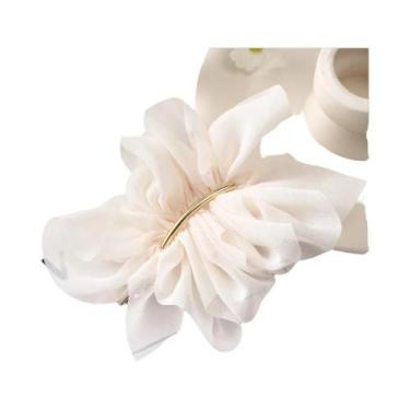 Imagem de Presilhas De Cabelo Grandes Femininas Para Primavera, Em Metal Com Flo