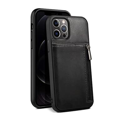 Imagem de Capas de telefone de couro de luxo para iPhone 13 12 Pro Max Capas de telefone de couro Slots de cartão porta moedas Bolsa carteira preta para iPhone 13