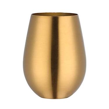 Imagem de Yajun Copo de vinho inoxidável Teel copo reutilizável caneca de café copo portátil para casamento, casa e ar livre, ouro