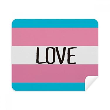 Imagem de Pano de limpeza Love Transgender LGBT Support Limpador de tela 2 peças Tecido de camurça