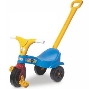 Triciclo Infantil com Haste Empurrador Pedal Motoca Velotrol 2 em