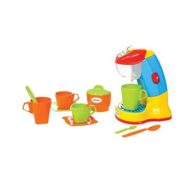 Imagem de Cafeteira Infantil Colorida com acessórios   12 peças