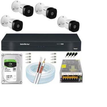 Imagem de Kit 4 Cameras Hd Completo Intelbras Cftv Monitoramento
