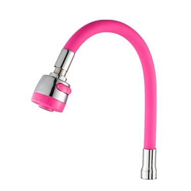 Imagem de Torneira de cozinha de substituição de 360 ​​graus, bico de torneira de pia de cozinha, acessórios de tubulação, conexão de alça única, p007, rosa