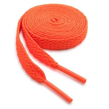 Imagem de OrthoStep Pacote com 2 pares de cadarços atléticos lisos - Feito nos EUA, Laranja neon, 36" (91 cm)