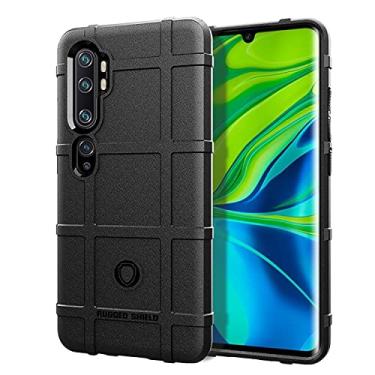 Imagem de LVSHANG Capa de celular à prova de choque cobertura total robusta capa de silicone para Xiaomi CC9 Pro/Note 10/MI Note 10 Pro, capa protetora com forro fosco (cor: preta)