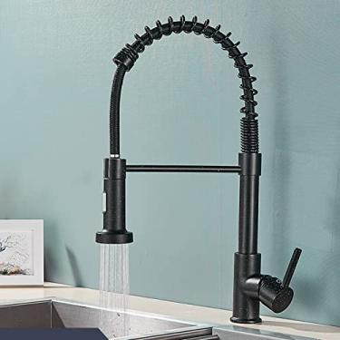 Imagem de Torneira de pia de cozinha preto fosco Torneira de cozinha de manípulo único Torneira de 360 ​​rotações Torneira Cozinha Torneira de mistura, pontos pretos,China