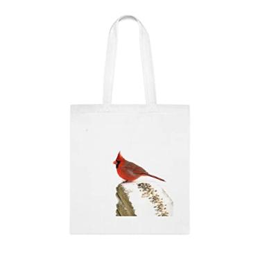 Imagem de Sacola Northern Cardinal, presente Cardeal, bolsa de ombro cardeal, bolsas reutilizáveis cardeais, ideia de presente de cesta de Natal de aniversário, presente para ela, presente para
