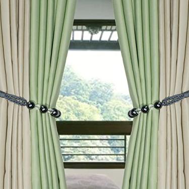 Imagem de 1 peça cortina tieback bling acessórios de atadura Suporte de cortinas fivela corda de gravata decorativa para casa, cinza suave, 1 peça