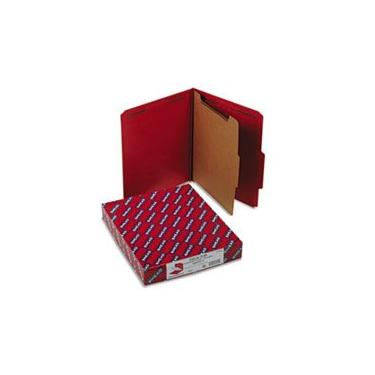 Imagem de Pastas de Classificação de Quadro de Pressão Smead, Carta, Quatro Seções, Vermelho Brilhante, 10/Caixa