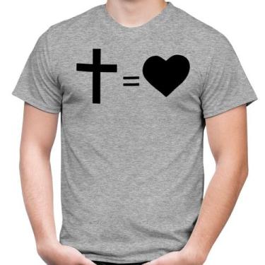 Imagem de Camiseta Masculina Evangélica Cruz = Amor - 100% Algodão - Atelier Do