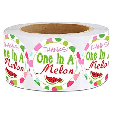 Imagem de Adesivos de agradecimento One in A Melon, adesivos de etiqueta de festa de aniversário de melancia, ótimos para brindes de festa, selos de envelope e doces (250 peças)