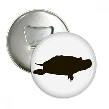 Imagem de Retrato de animais de tartaruga negra abridor de garrafas ímã de geladeira emblema multifuncional