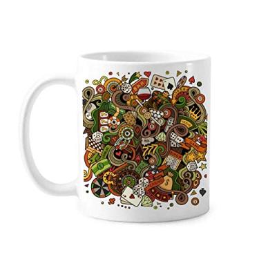 Imagem de Casino Bar Poker Card Chips Jackpot Ilustração Caneca Cerâmica Café Porcelana Utensílios de Mesa